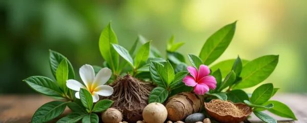 Illustration principale symbolisant le bien-être naturel via la phytothérapie avec un assortiment de plantes médicinales en gros plan